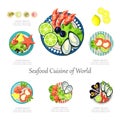 Seafood design set. Infographic food business
