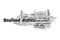 Seafood dishes word cloud Royalty Free Stock Photo