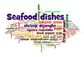 Seafood dishes word cloud Royalty Free Stock Photo
