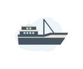 Seafood fish boat logo design. Traditional fishing boats. Sea ship. Marine vessel vector design and illustration. Royalty Free Stock Photo