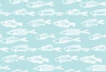 Seafood fish seamless pattern