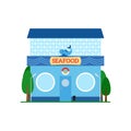 Seafood flat style icon on white