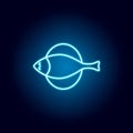 Seafood,flounder icon. Detailed set of sea foods illustrations in neon style. Signs and symbols can be used for web, logo, mobile