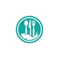 Seafood fork and spoon logo