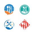 Seafood fork and spoon logo