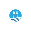 Seafood fork and spoon logo