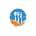 Seafood fork and spoon logo