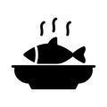 Seafood glyph flat vector icon Royalty Free Stock Photo