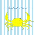 Seafood. Hand drawn sketch of crab