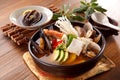 Seafood hot pot of overture jangjeongsik with blue mussel, clams