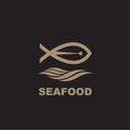 Seafood icon with fish