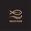 Seafood icon with fish