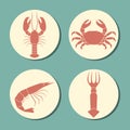 Seafood icon set