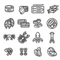 Seafood icon set. Vector eps 10.