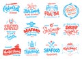 Seafood icons set Royalty Free Stock Photo