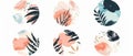 The Seafood icons set are in round, circle flat style. Fish products, marine meals design element on white background Royalty Free Stock Photo