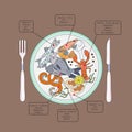 Seafood infographic. Vector.