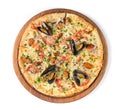 Seafood Italian Pizza isolated