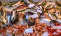 Seafood at La Pescheria fish market in Catania, Sicily, Italy