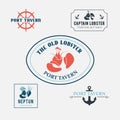 Seafood labels and design elements Royalty Free Stock Photo