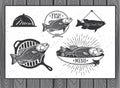 Seafood labels, fish packaging design