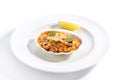 Seafood lasagna portion closeup Royalty Free Stock Photo