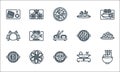 Seafood line icons. linear set. quality vector line set such as tempura, scallop, fish, fish, oyster, crab, shrimp, fried rice,