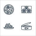 Seafood line icons. linear set. quality vector line set such as canned food, pasta, sea urchin Royalty Free Stock Photo