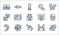 seafood line icons. linear set. quality vector line set such as dolly fish, shrimp, tentacles, crab, tom yum, tuna, seaweed, sea
