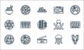 seafood line icons. linear set. quality vector line set such as lobster, canned food, shrimp, jellyfish, tom yum goong, shrimp,