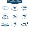 Seafood logos template Royalty Free Stock Photo