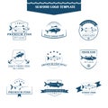 Seafood logos template Royalty Free Stock Photo
