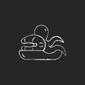 Seafood market chalk white icon on dark background