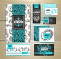 Seafood menu design. Corporate identity Royalty Free Stock Photo