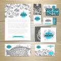 Seafood menu design. Corporate identity