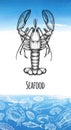 Seafood menu design template.