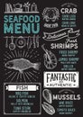 Seafood menu restaurant, food template.