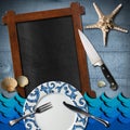 Seafood - Menu Template Royalty Free Stock Photo