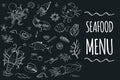 Seafood menu template page Royalty Free Stock Photo