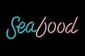 Seafood Neon Sign Royalty Free Stock Photo