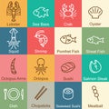 Seafood outline design