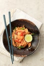 Seafood Pad Thai, Thai Noodles Style Royalty Free Stock Photo