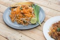 Seafood pad thai Royalty Free Stock Photo