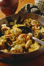 Seafood paella