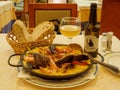 Seafood paella with Peregrina beer - Santiago de Compostela