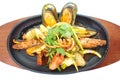Seafood pan fried Royalty Free Stock Photo