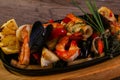 Seafood pan mix Royalty Free Stock Photo
