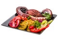 Seafood pasta with octopus and lobster leg Royalty Free Stock Photo