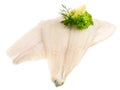 Seafood - Plaice Fish Fillet isolated on white Background Royalty Free Stock Photo