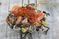 Seafood platter with lobster, oyster, Royalty Free Stock Photo